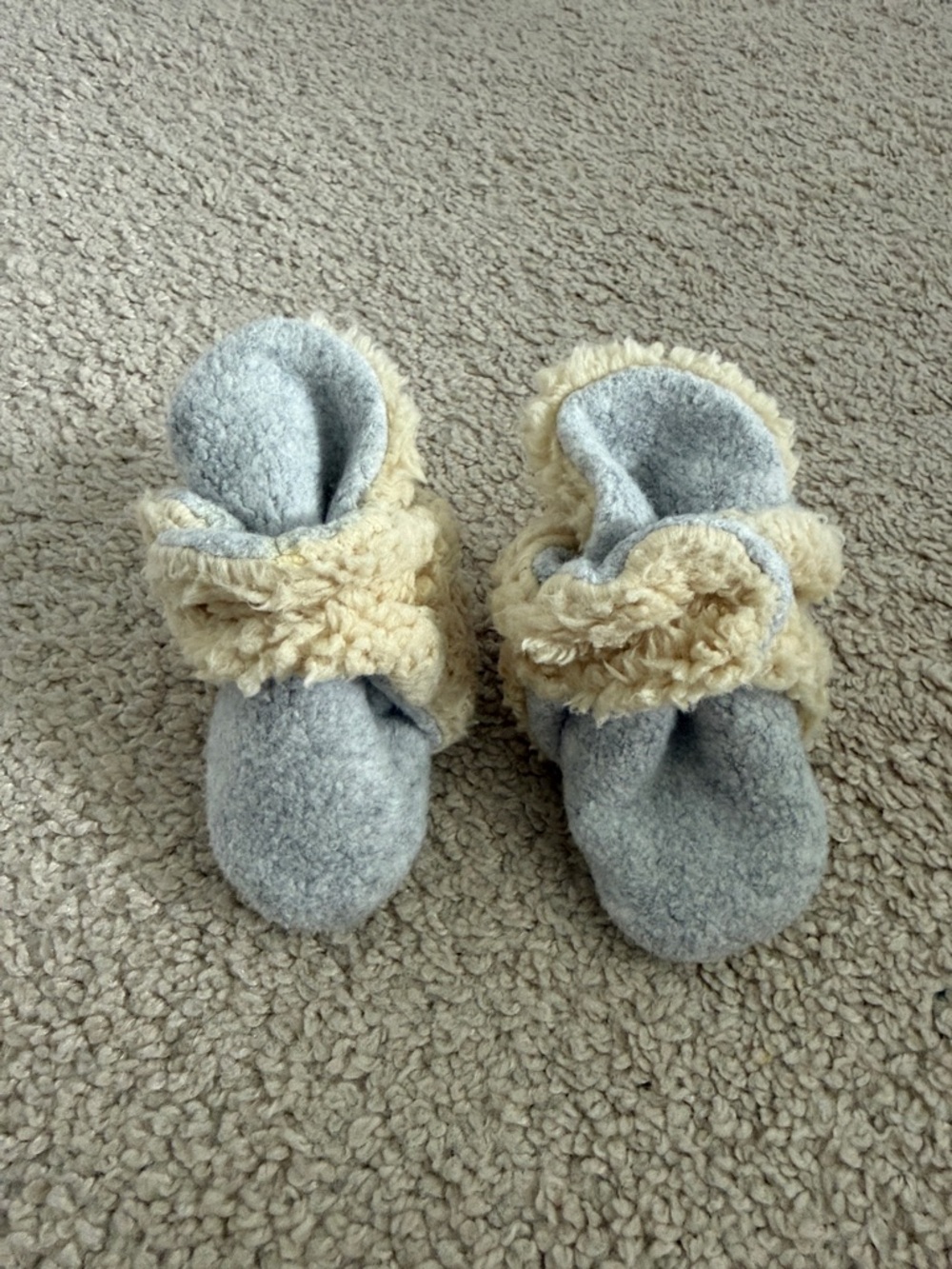 Zutano Gray and Cream Baby Booties